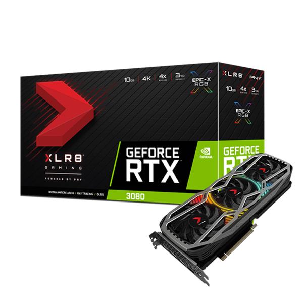 کارت گرافیک پی ان وای مدل GeForce RTX 3080 10GB XLR8 Gaming UPRISING EPIC-X RGB Triple Fan Edition با حافظه 10 گیگابایت