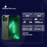 گوشی موبایل اپل مدل iPhone 13 Pro Max A2644 دو سیم کارت ظرفیت 512 گیگابایت و رم 6 - نات اکتیو